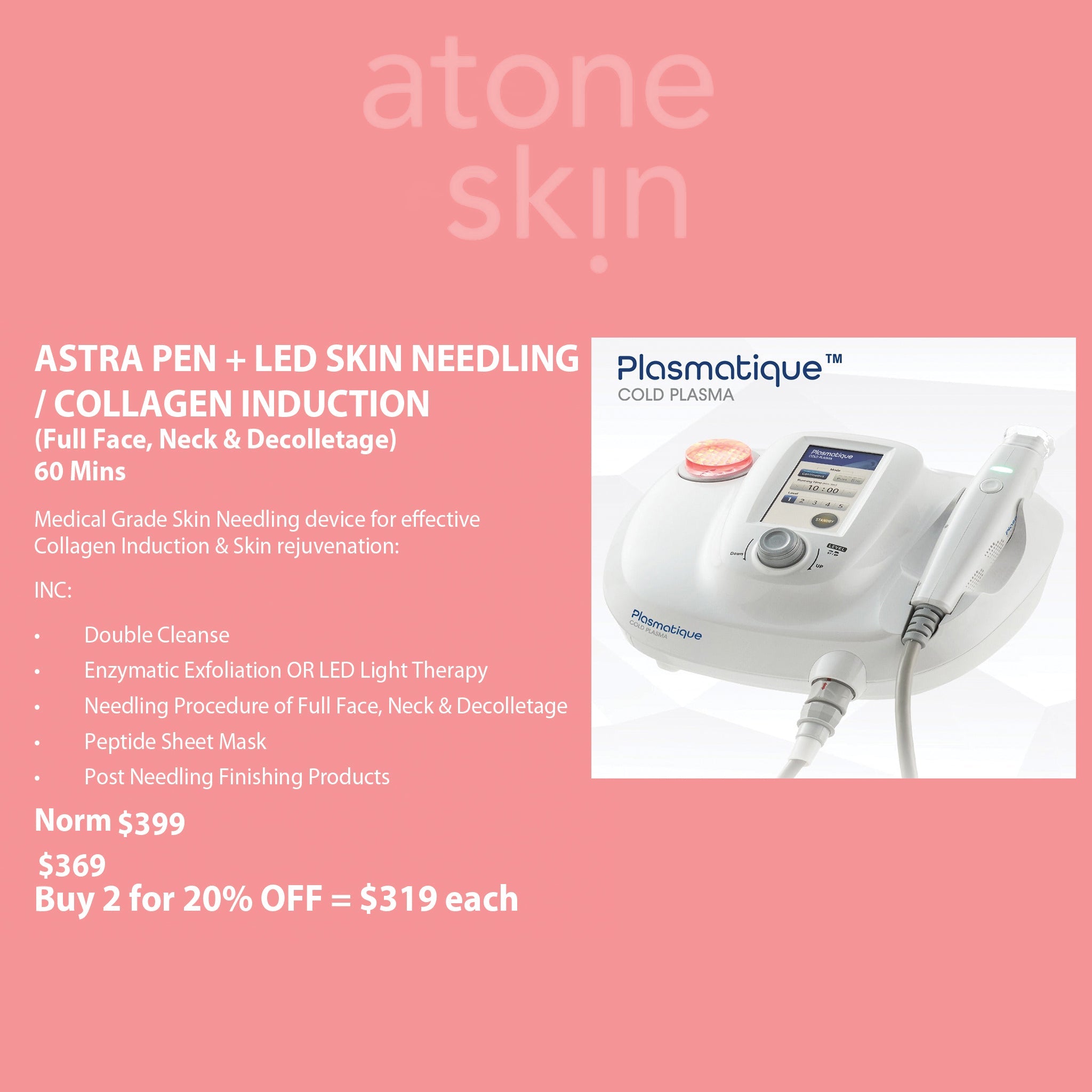 2 x Astra Pen + Led Skin Needling / Collagen Induction